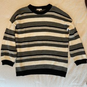 Don’t Ask Why Black and Gray Striped Sweater